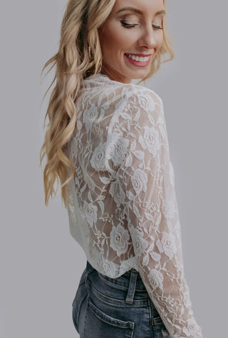 Roses Lace Mesh top white