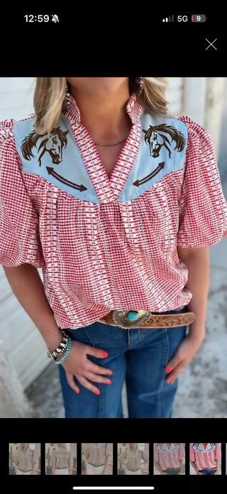 Western Pony Puff sleeve