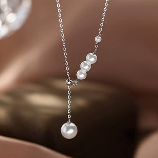Simple Elegant Pearl Pendant Necklace Gold