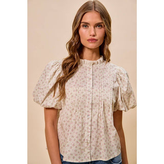 FLORAL PRINT PINTUCK