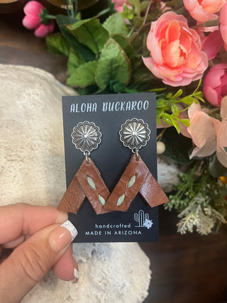 Concho TeePee Leather earrings (4 colors)