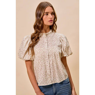 FLORAL PRINT PINTUCK