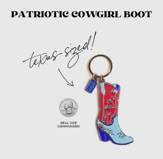 Patriotic Cowgirl Boot keychain
