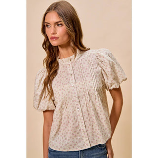 FLORAL PRINT PINTUCK