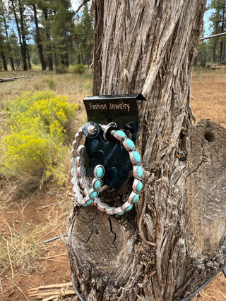 Faux turquoise hoop earrings