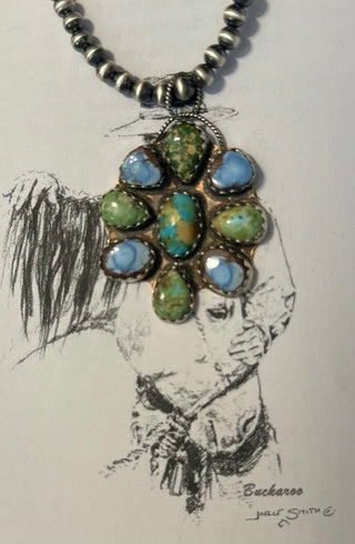 Western Wildflower Turquoise Pendant