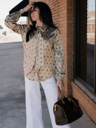 High Plains Rodeo Tie-Neck Blouse