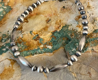 Sterling Silver Pearl & Torpedo Stretch Bracelet
