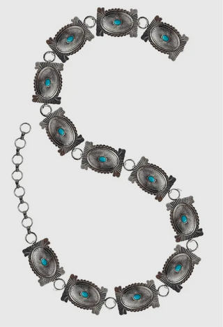 Concho Belt with faux turquoise