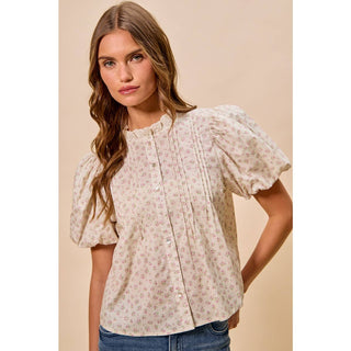 FLORAL PRINT PINTUCK