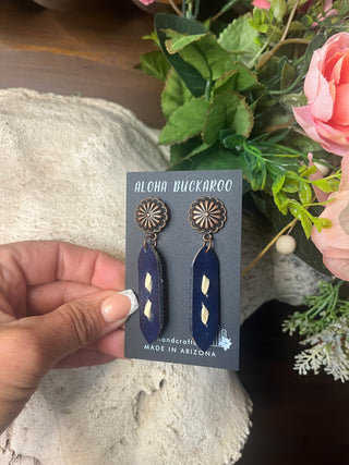 Navy Leather Shorties *