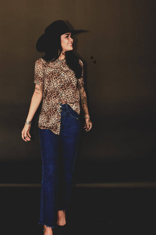 Leopard pearl snap