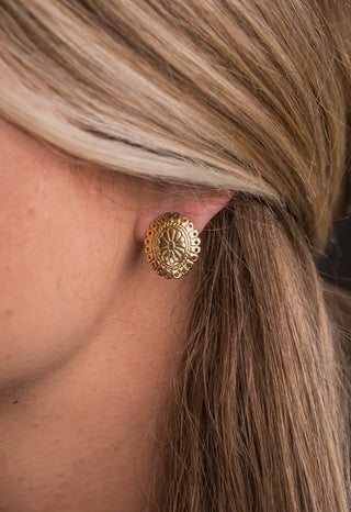 Mini Concho Stud Earrings