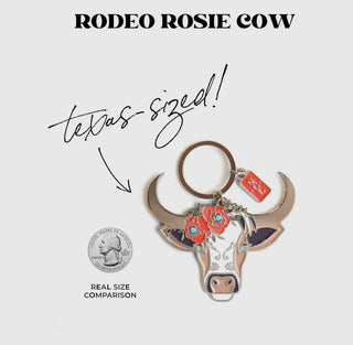 Rodeo Rosie Cow keychain