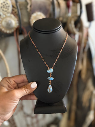 Sierra Skies | Golden Hills Turquoise & Copper Drop Necklace