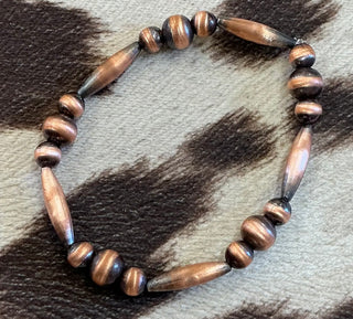 Copper Pearl & Torpedo Stretch Bracelet