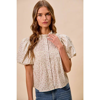 FLORAL PRINT PINTUCK