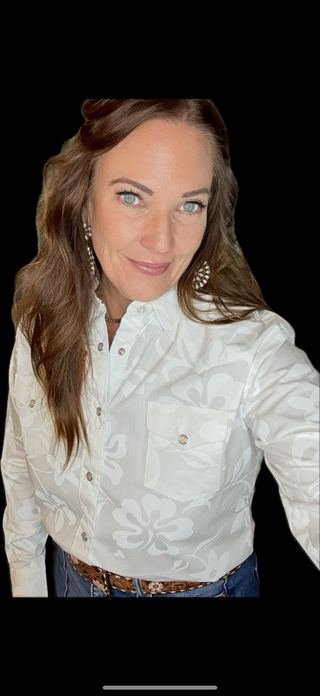 Hawaiian Pearl Snap white/cream shirt