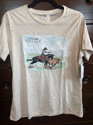 You are Enough Tshirt Oatmeal