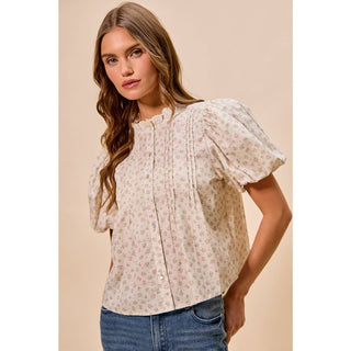 FLORAL PRINT PINTUCK