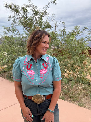 Peony Horseshoe Blouse