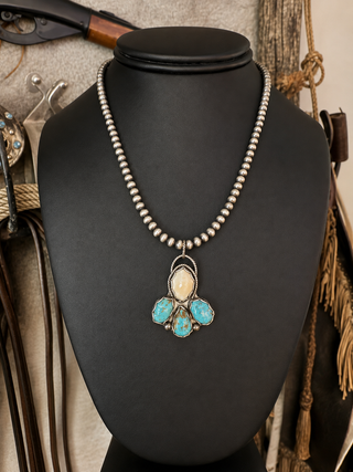 The Josie ~ Elk Ivory & Kingman Turquoise Pendant