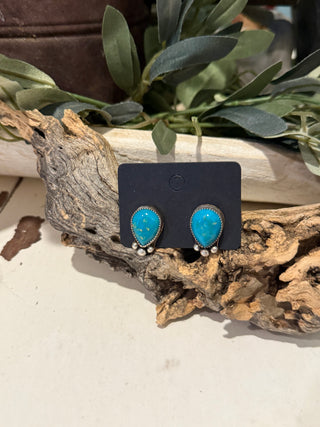 The Loretta ~ Kingman Turquoise Stud Earrings