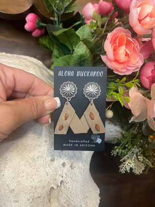 Concho TeePee Leather earrings (4 colors)