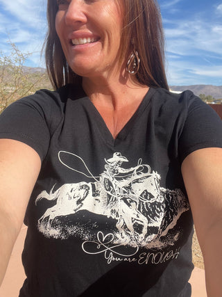 Cowgirl’s Secret Series ~ Black~ Vneck