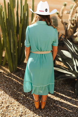 Desert Turquoise Pearl Snap Dress