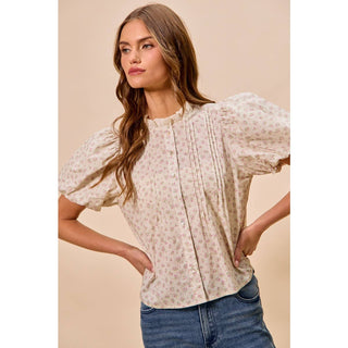 FLORAL PRINT PINTUCK