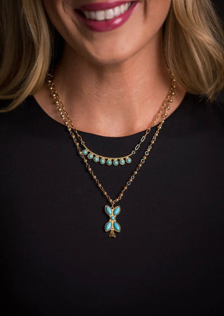 Turquoise Drop Duo Necklac