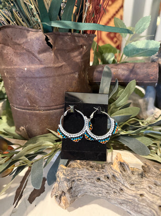Red Mare “Desert Night” Ladder Stitch Hoops