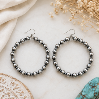 Sterling Pearl Hoops
