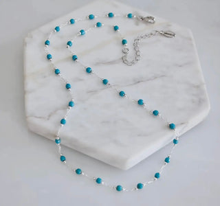 Faceted Silver & Turquoise Choker Necklace