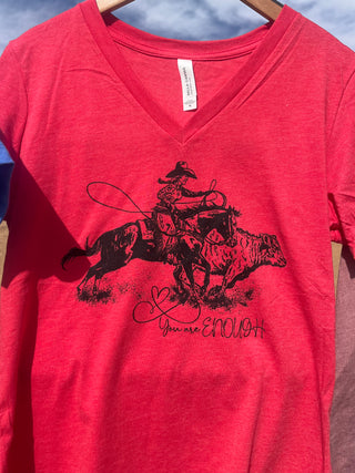 Cowgirl’s Secret Series ~Heather Red~Vneck