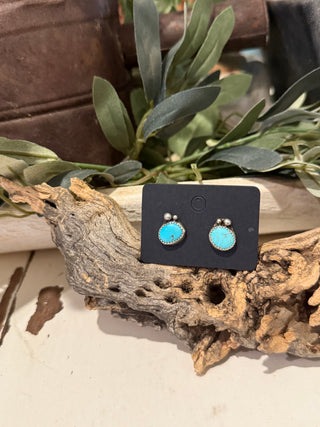 The Elsie ~ Kingman Turquoise Stud Earrings