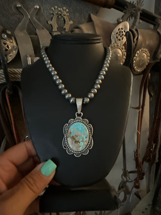 White Water Turquoise Statement Pendant
