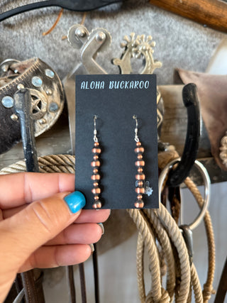 Handcrafted Copper Pearl Dangle Earrings