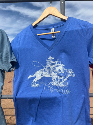 Cowgirl’s Secret Series ~Heather True Royal ~Vneck