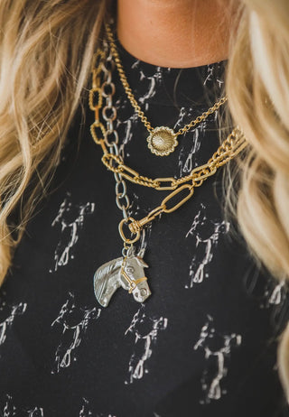 15” Dainty Gold Concho Necklace