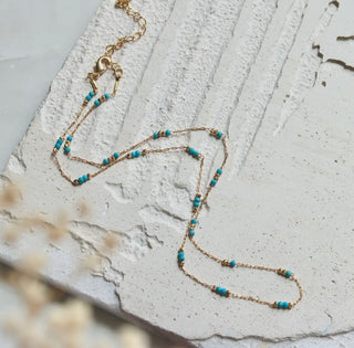 Beaded Turquoise Chain Necklace