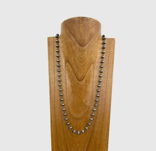 34 Inches
Silver Metal with Navajo Pearl
Beads Chain Necklace