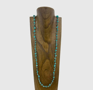 60 Inches
Blue Turquoise Stone Nuggets with Silver Navajo Pearl Beads