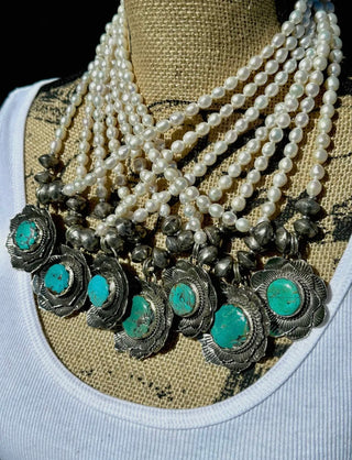 Heirloom Blossom Turquoise Necklace