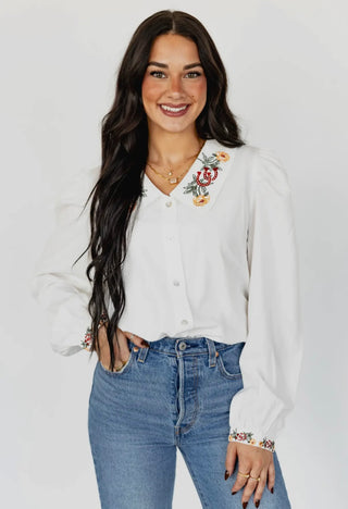 Ivory Embroidered Blouse