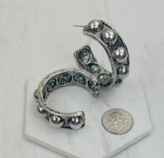 Silver Metal Circle earrings