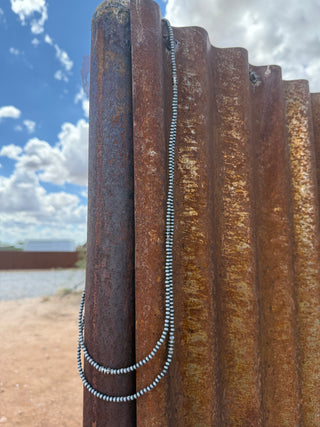 70” Silver Double-Strand Navajo-Inspired Necklace