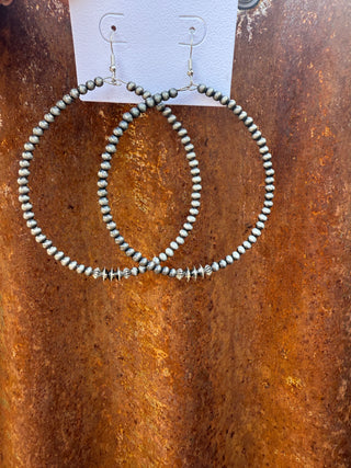 Silver Faux Navajo-Inspired Hoop Earrings