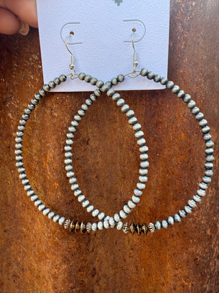 Silver & Gold Navajo-Inspired Hoop Earrings